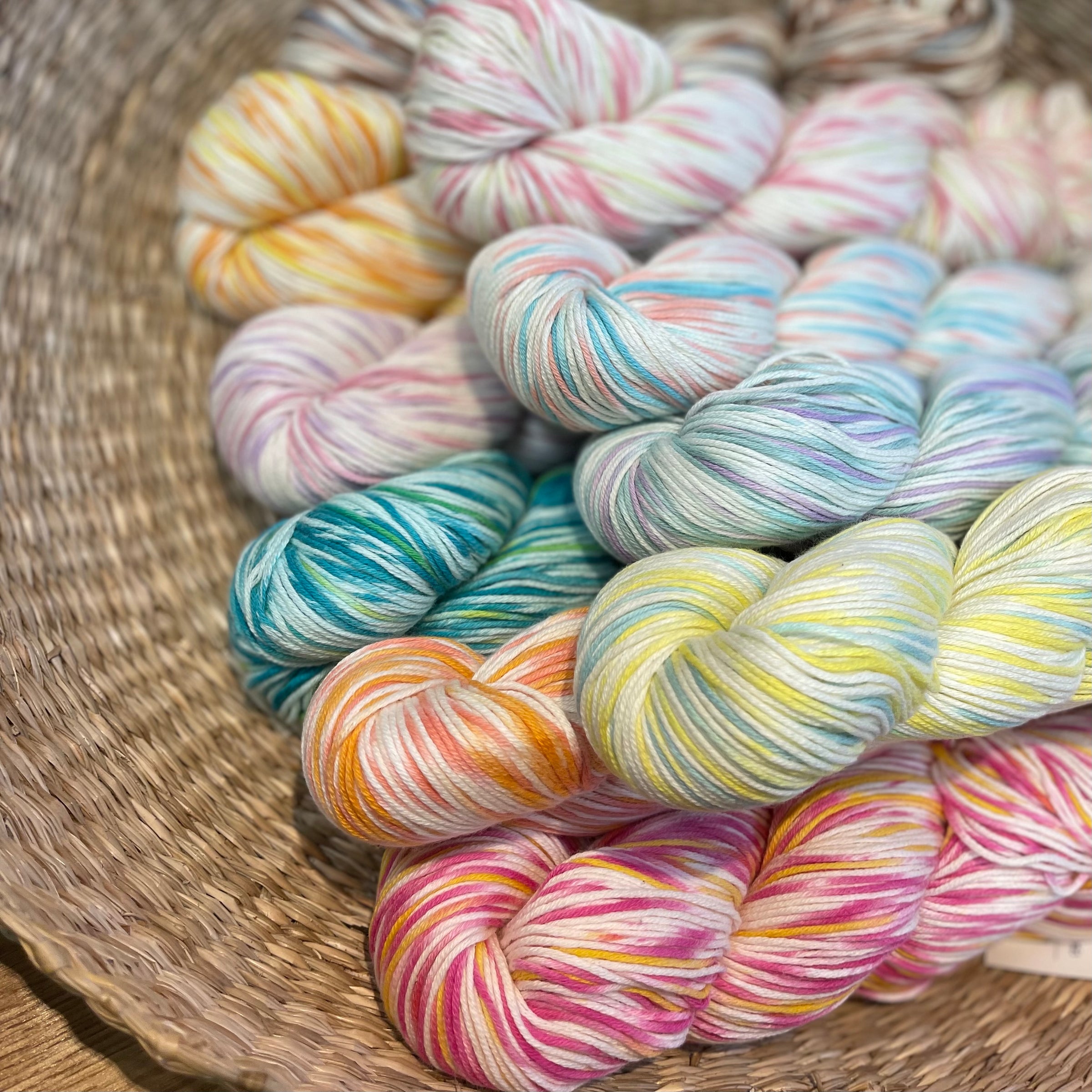 100% Peruvian Pima Cotton Yarn - PASTEL RAINBOW