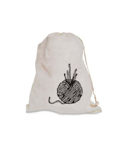 Knitterella Cotton Drawstring Project Bag
